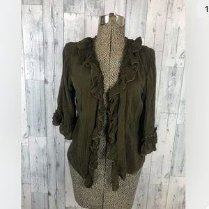 Vintage Johnny was ruffle cardigan medium